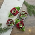 thumbnail image 2 of Northlight 4ct Red, Green and Silver Vintage Glass Christmas Ornaments 3.25-Inch (80mm), 2 of 4