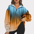 thumbnail image 1 of Qiopertar Chandail en Molleton à Manches Longues Imprimé Col Rabattu Fermeture Éclair Mode Décontractée pour Femmes Blouse en Solde Livraison Gratuite jusqu'à 90 % de Réduction, 1 of 6