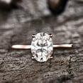 thumbnail image 2 of Diamond Moissanite Engagement Ring 11x9mm 4 Carat Oval Cut 10k Rose Gold Solitaire Ring, 2 of 6