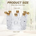 thumbnail image 2 of Uxcell 2 Pack Portavelas de Té, Portavelas de Vidrio en Forma de Corona de 3 Pulgadas, Soporte para Vela de Té Aromaterapia Centro de Mesa de Boda, Dorado, 2 of 6