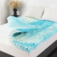 thumbnail image 3 of 2" 5-Zone Memory Foam Mattress Topper, Cooling Gel Infused for Pressure Relief, CertiPUR-US Certified, All Sizes, Blue, 3 of 10