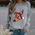 thumbnail image 2 of Heliisoer Chandail de Noël pour Femmes à Manches Longues Imprimé Blouse Décontractée Chandail, 2 of 4