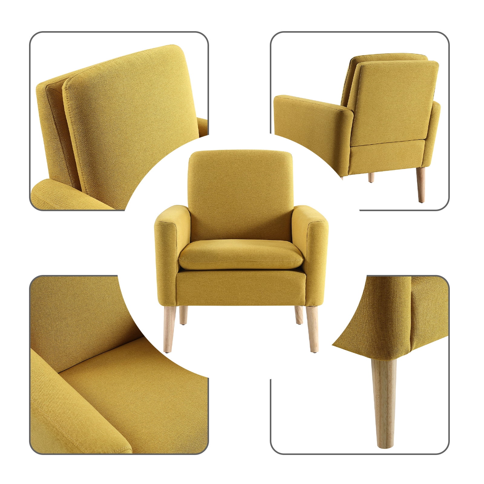 Lohoms Arm Lounge Chair Modern Accent Fabric Chair Single Sofa