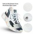 thumbnail image 3 of Beige And Black And Blue Squares Walking Shoes for Men Woman Lightweight Tennis Fashion Elastic Sports Shoes Cushion Basketball Shoes, 3 of 7