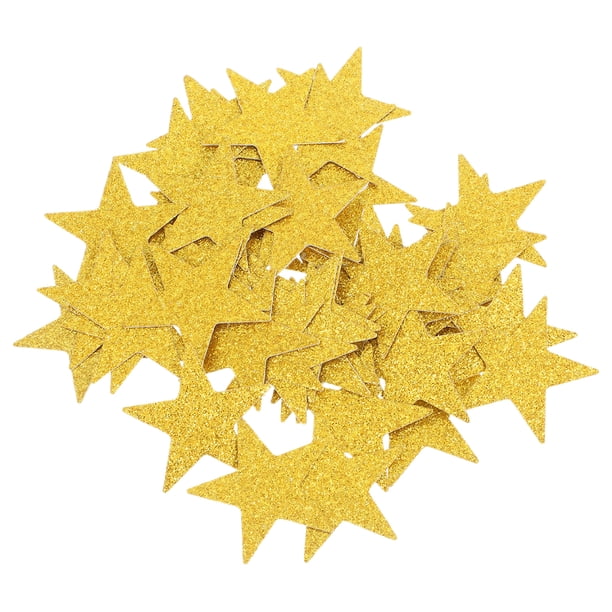 ColoMX 100 piezas de confeti dorado en forma de estrella, recortes de papel metálico para manualidades, decoración de mesa de fiesta de cumpleaños y decoraciones de celebraciones de boda