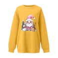 thumbnail image 4 of Women's Christmas Sweatshirts for $10 Thin Fleece Round Neck Loose Long Sleeve Pullover Top Casual, 4 of 5