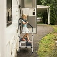 thumbnail image 5 of 2 Step Stool Ladder with Adjustable Handrail for Elderly, Heavy Duty 400 lbs Capacity Anti-Skid Platform, 5 of 6