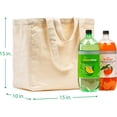 thumbnail image 2 of Queilt Canvas Grocery Bag 3pc XL Set with Real Pockets, Long Shoulder Strap and Short Handle. Heavy Duty, Foldable, Washable, 2 of 5