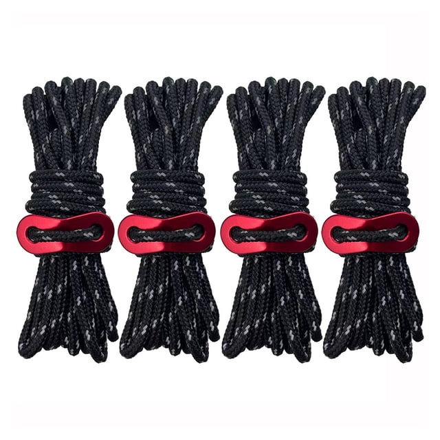 Cuerda para acampar resistente con botones - Cuerda reflectante para exteriores de 3,5 mm con ajustador de tensor Cuerda de nailon fuerte para toldo de tienda grande Amarre de toldo MFZFUKR CPB-DE-HJJ-134-2