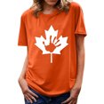 thumbnail image 1 of Offres des Fêtes Iumwxz Blouses Décontractées Basiques Orange Hauts Amples Hauts de Sortie Hauts à Imprimé Palmier T-Shirts à Manches Courtes Col Rond pour Femmes Offres de Rue, 1 of 4