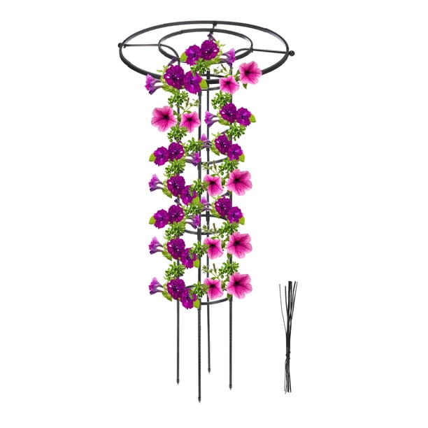 Enrejado de jardín para plantas trepadoras al aire libre, enrejado de metal de 150 cm para soporte de flores de vid, negro