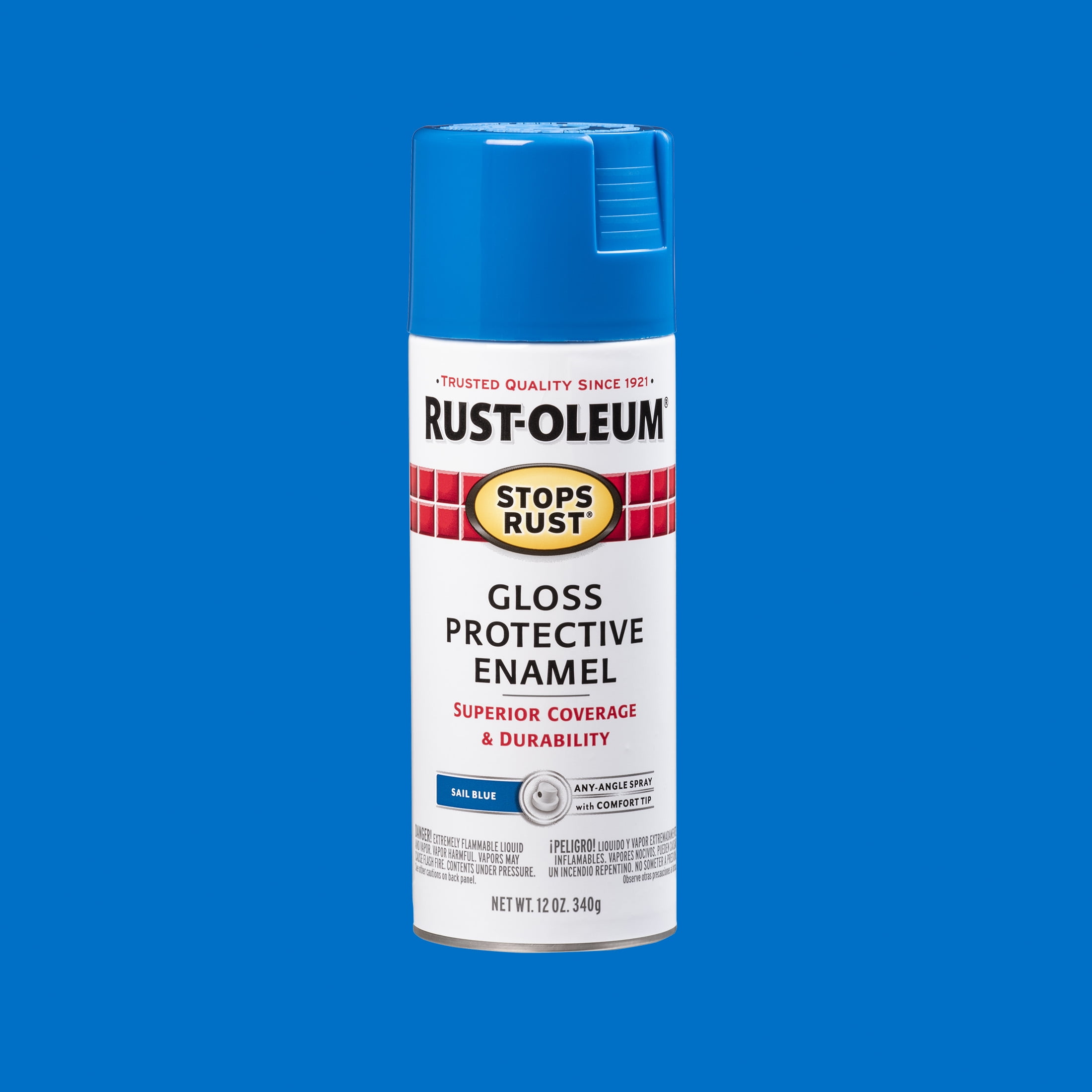 (2 pack) Sail Blue, Rust-Oleum Stops Rust Protective Enamel Gloss Spray Paint-7724830, 12 oz