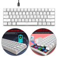 thumbnail image 3 of mecánico para juegos de 61 teclas, tecla portátiles con Bluetooth, blanco Baoblaze Teclado mecánico, 3 of 8