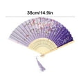 thumbnail image 3 of Vintage Handheld Folding Fan – Portable Silk Wedding Accessory for Summer, Cosplay & Cultural Events | Compact Travel Fan with Tassel Decor, 3 of 6
