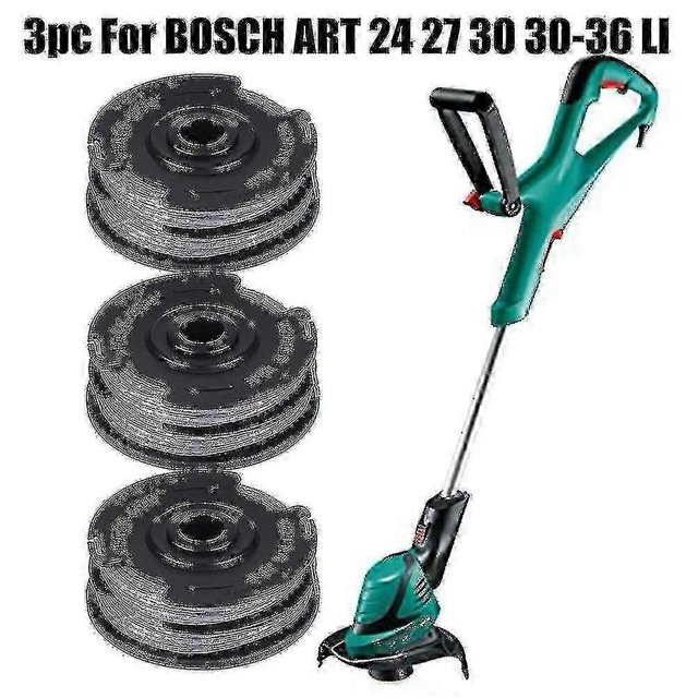 3pc For Bosch Art 24 27 30 30-36 Li Strimmer Trimmer Cutting Line Spool Feed 6m 1.6mm Garden Tool Parts Replacement.
