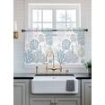 thumbnail image 2 of Light Blue Coastal Tier Curtains 36 Inch Length,Sheer Curtains for Bedroom Living Room Window Summer Beach Coral Shell Starfish Rod Pocket Drapes Kitchen Curtains Small Half Window 27.5"x36" 2 Panels, 2 of 6
