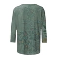 thumbnail image 5 of Tnhcen Hauts Basiques Vintage à Imprimé Floral pour Femmes, Col Rond, Manches 3/4, Coupe Ample, Grande Taille, Chemises Graphiques d'Automne P-5TG, 5 of 5