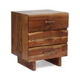 thumbnail image 6 of Tift Terrell Handcrafted Boho Acacia Wood 3 Drawer Nightstand (Set of 2), Dark Natural, 6 of 7