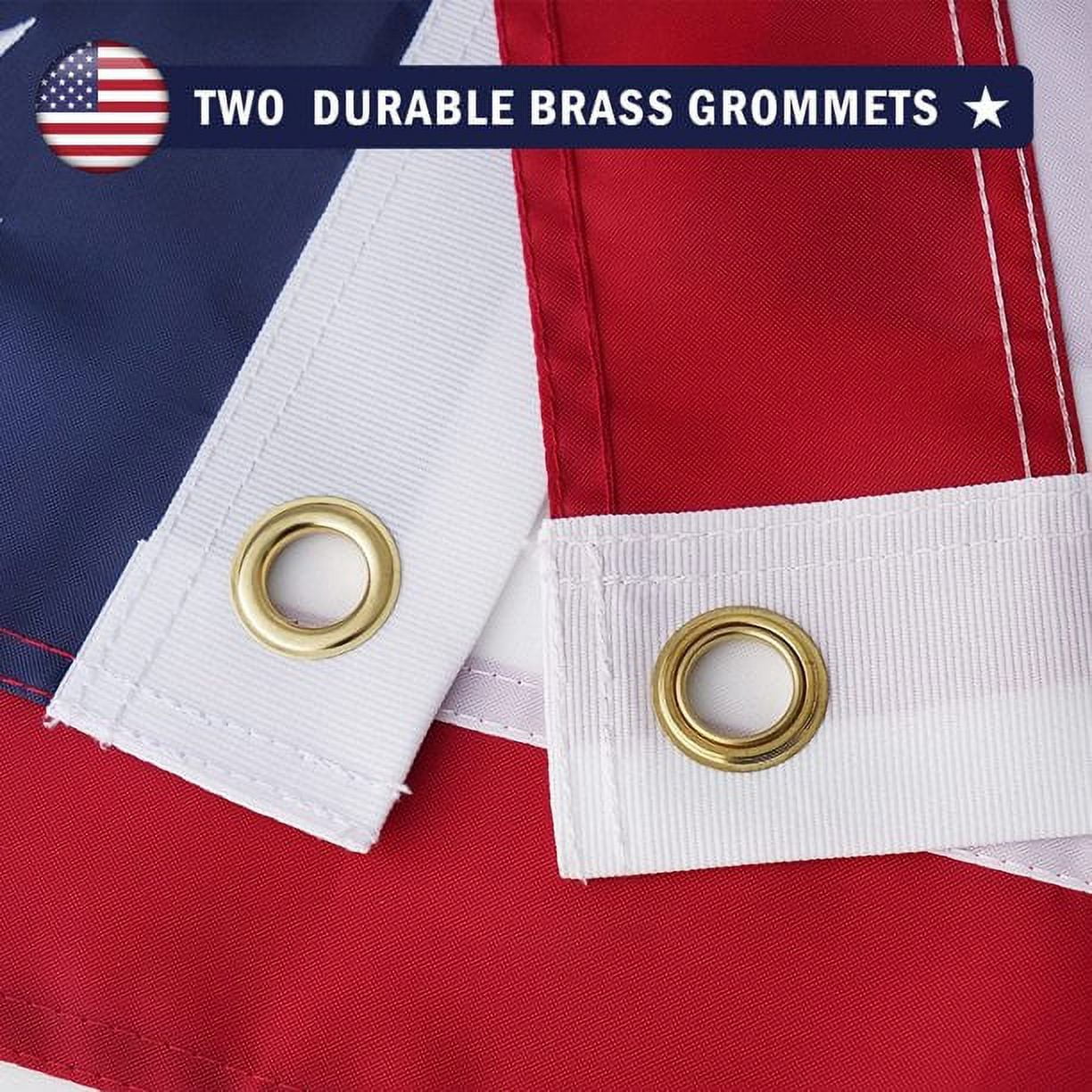TOPFLAGS 8' x 12' ft American Flag Outdoor The Strongest, Longest Lasting, 8x12 foot. Embroidered Stars Sewn Stripes Brass Grommets Foot Heavy Duty Nylon