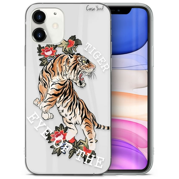 Case Yard iPhone-12-Mini Case Clear Soft & Flexible TPU Ultra Low Profile Slim Fit Thin Shockproof Transparent Bumper Protective Cover Drop Protective Cell Phone Cases (Eye of the Tiger)