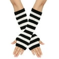 thumbnail image 4 of Ashirexll Winter Gloves Women, Fingerless Gloves for Women, Ladies Winter Wrist Arm Warmer Solid Knitted Long Fingerless GMitten, 4 of 5