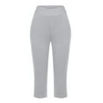 thumbnail image 6 of 18" Dressy Capri Pants for Women High Waisted Tummy Control Yoga Capris Athletic-Fit Quick-Dry Baggy Trouser High Waisted Put On Strech Sweatpant Capris Slacks Yoga Dress Pant, 6 of 7