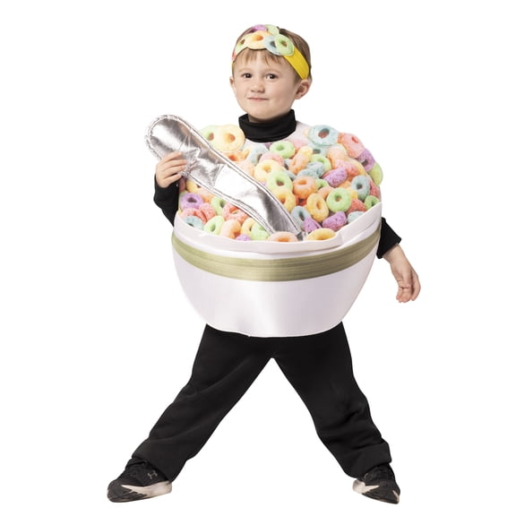 Rasta Imposta Bowl of Cereal w. Spoon Halloween Costume, Multicolor, Boys and Girls, Child Size, R7402-36