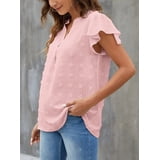 Fantaslook Blouses for Women, Dressy V Neck, Ruffle Sleeves, Flowy ...