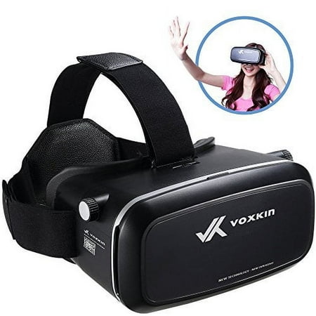 Virtual Reality Headset 3D VR Glasses by Voxkin - High Definition Optical Lens, Fully Adjustable Strap, Focal and Object Distance - Perfect VR Headset for iPhone, Samsung and any Phones 3.5" to 6"