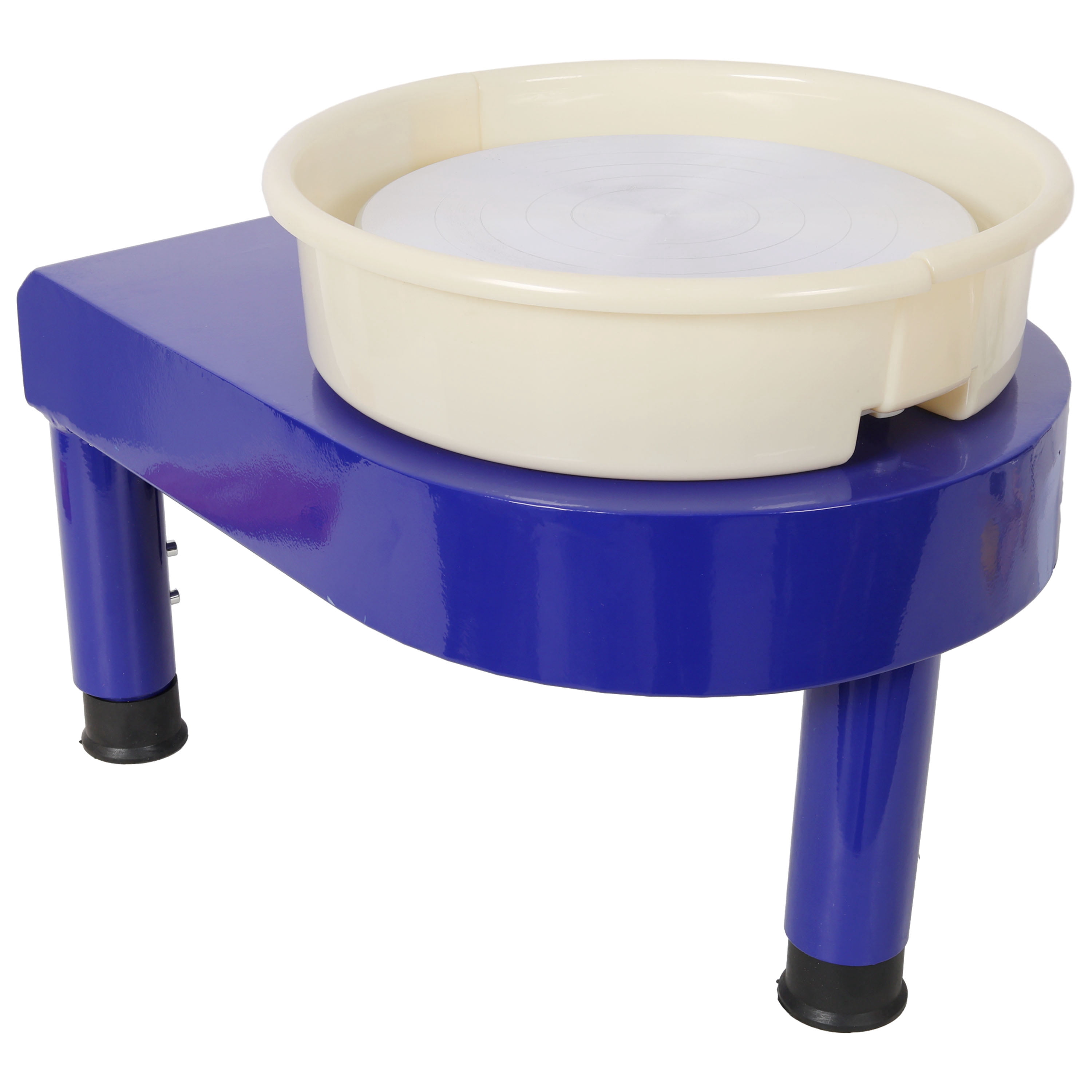 CQSXDA Blue Adjustable Speed Pottery Wheel, 11 Inch Ceramic Machine with Detachable Basin, with Stainless Steel Tool Set & Apron for Creative DIY Projects