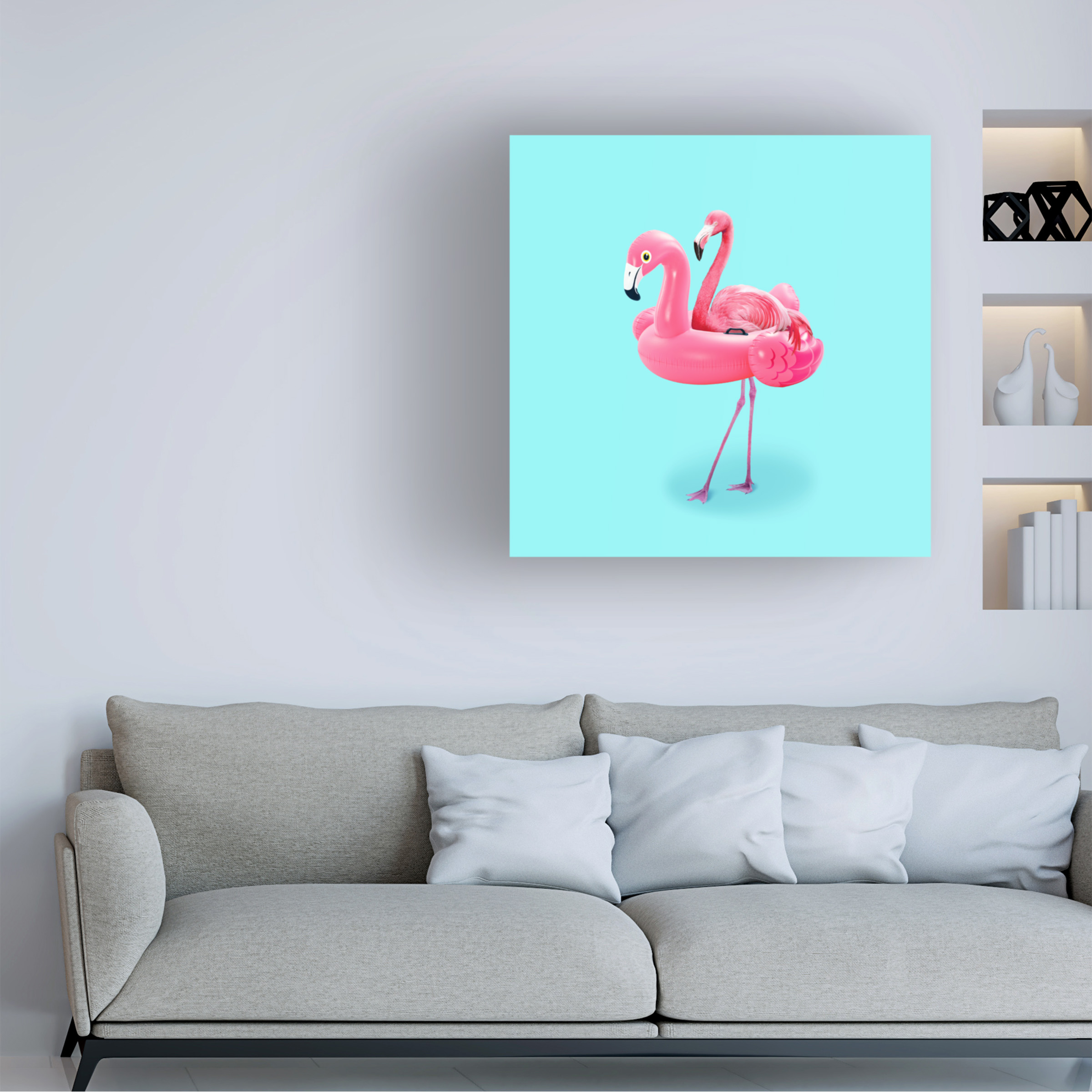 Artem Pozdniakov 'Flamingo on Resort' Canvas Art