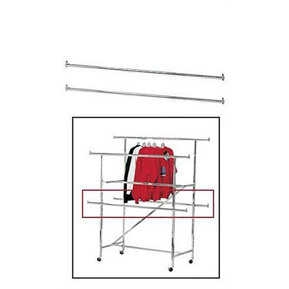 SSWBasics Chrome Add On Rails for Chrome Double-Rail Clothing Rack with Z-Brace - Clothes