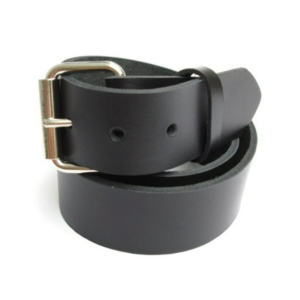 Dangerous Threads Heavy Duty Black Mens Leather Belt 1 1/2" Wide Size