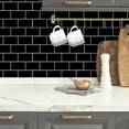 thumbnail image 3 of Dcor WOW 41004  Peel & Stick Backsplash, (8) 12x12-inch Sheet Covers 8 Sq Ft, Black Subway Back Splash Tile White Grout, 3 of 7