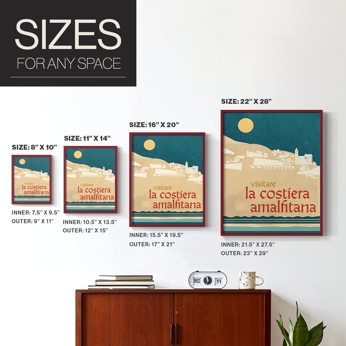 Summer Abroad IV Framed Print in Red Solid Wood Framed Print No Nail Hanging