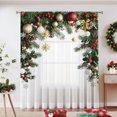 thumbnail image 4 of SPEKSEE 1Pc Christmas Sheer Curtains for Living Room, Colorful Christmas Bells Pine Branches Voile Curtain Drapes for Bedroom Light Filtering & Privacy Winter Holiday Window Treatment, 4 of 25
