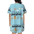 thumbnail image 3 of Picia Let's Go on an Adventure Pajamas Sets for Women Soft Short-Sleeved Pjs with Lounge Shorts Two Piece Sleepwear-Medium, 3 of 9