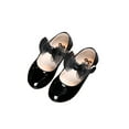 thumbnail image 2 of SAYOO Girls Leather Shoes, Solid Color Soft Sole Flat Shoes with Decorative Bow Knot, Pale Pink/ Beige/ Black, 2 of 5