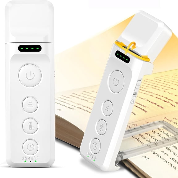 Rechargeable Book Light with Sleep Timer, 3 Color Modes and 5 Brightness Levels, Clip-on Bed, Book, Travel and Eye Protection Reading Light