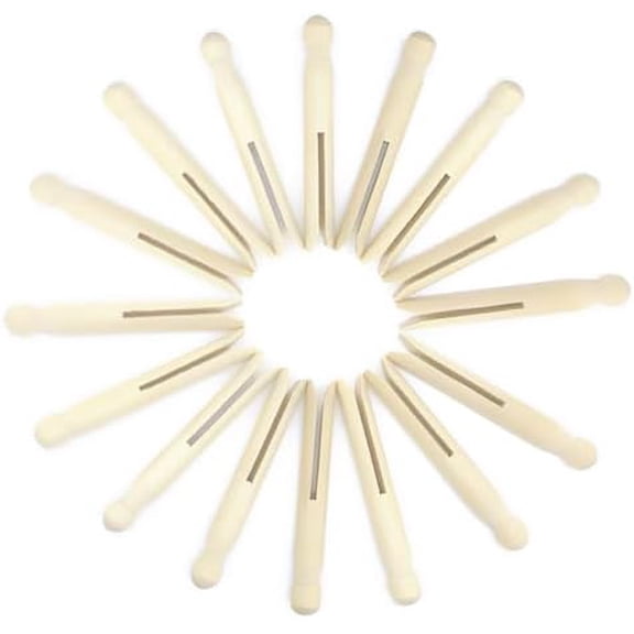 25 Pack Round Wooden Traditional Clothespins for Crafts and Laundry, 4.3 Inches Long