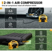 Cordless Tire Inflator, Air Compressor 160 PSI with Three Power Resources, Air Pump for Car Tires