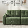 thumbnail image 3 of COPIAE 84.5 Inch Loveseat Sofa, Modern Couch and Sofa, Feather-tip armrest design, Sturdy and Easy Installation, Small Sofa for Living Room Bedroom Office and Apartment, Chenille Fabric,Green, 3 of 13