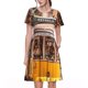 thumbnail image 1 of Disketp Modern Urban Monkey para Vestido de Manga Corta para Mujeres, Vestidos de Verano para Mujeres, Casual y Holgado para la Playa, 1 of 6