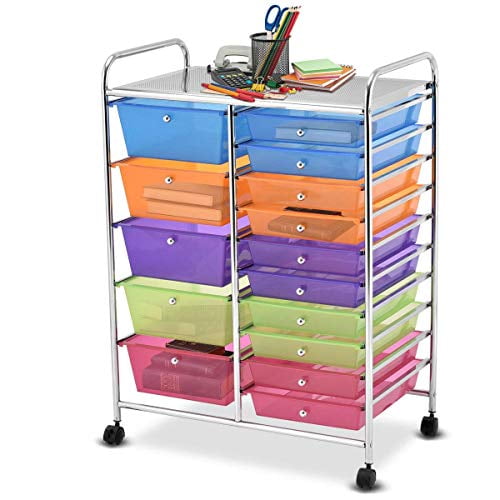 Rolling Storage Cart for Office Garage or Closet