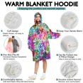 thumbnail image 5 of Wearable Oversized Blanket,Pioneer Flower Floral Print Pattern Wearable Blanket Hoodie for Adults,Cozy Hooded Blankets with Super Pockets,Super Warm Fuzzy Pullover for Women & Men, 5 of 6