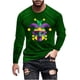 thumbnail image 2 of Ceisia Men's Mardi Gras Mask Print T-Shirt | Slim Long-Sleeve Crewneck Winter Casual Top Gift, 2 of 5