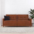 thumbnail image 2 of Pemberly Row Contemporary Coil Futon in Brown Finish Faux Leather, 2 of 12