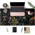 thumbnail image 2 of Floral Desk Mat Dark Vintage Aesthetic Desk Pad Flower Plant Black Extended Mouse Pad Large Gaming Mousepad XXL Laptop Computer Mouse Keyboard Mat 31.5 x 15.7 in for Office Desk Decor, 2 of 5