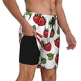 thumbnail image 3 of Balery Hand Drawn Strawberry Mens Swim Trunks Swim Shorts for Men Quick Dry Inseam Beach Shorts with Compression Liner Pocket-3X-Large, 3 of 9