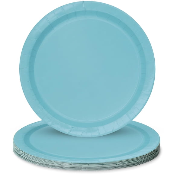 Terrific Teal Round 9" Dinner Plates, 16ct